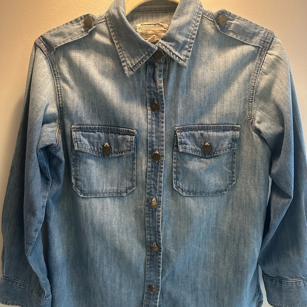 Women Denim Button-Up Shirt